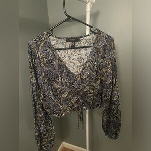 Forever 21 tie scrunch blouse women’s